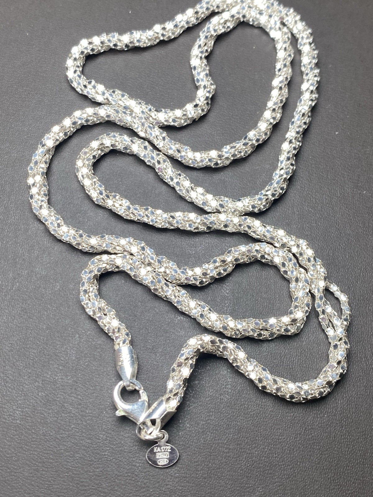 LA DEA BENDATA STERLING SILVER CHAIN NECKLACE ITALY 29”inches 22 GRAMS