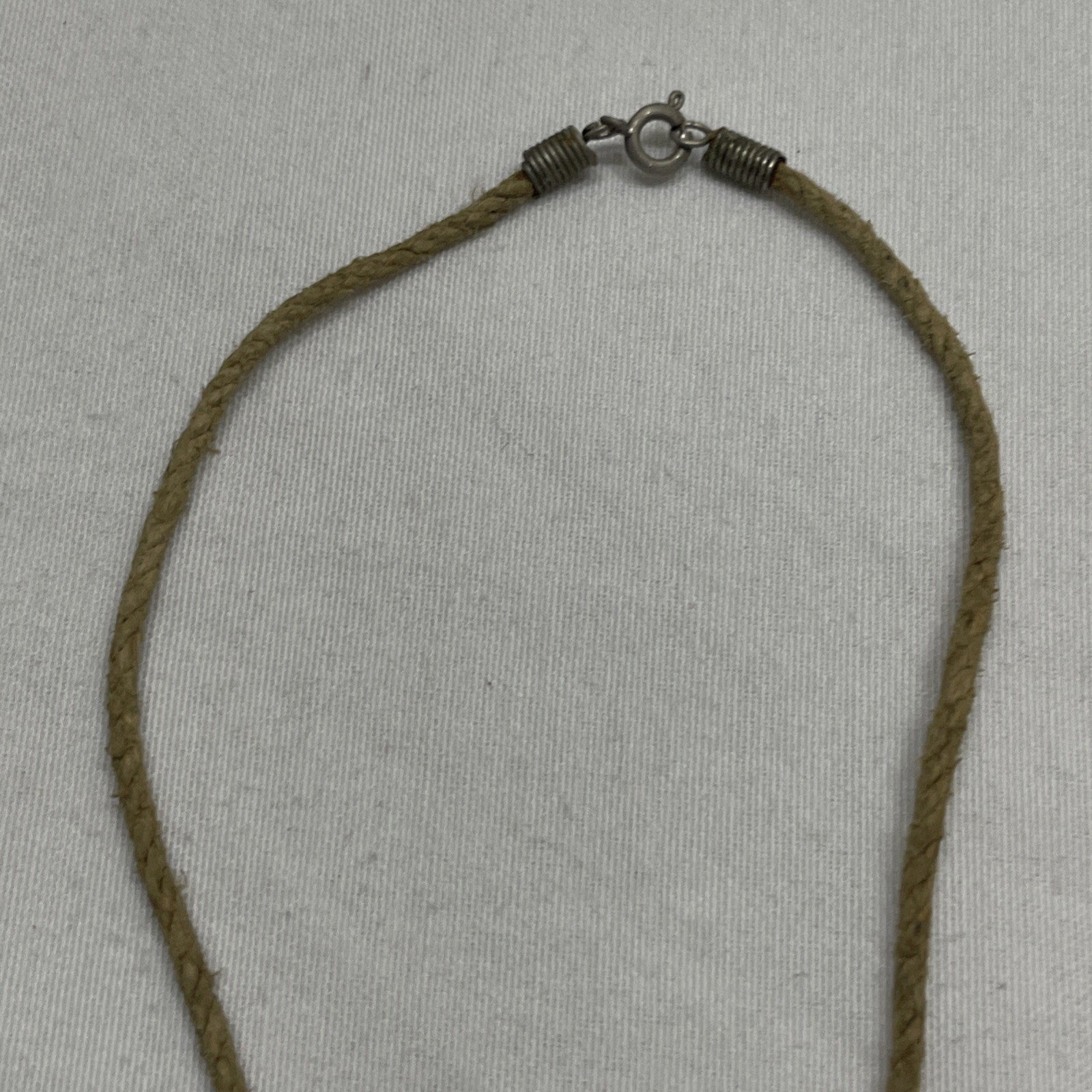 Vintage 17″ Hand Made Hemp Necklace With Shroom Mushroom Pendant Charm