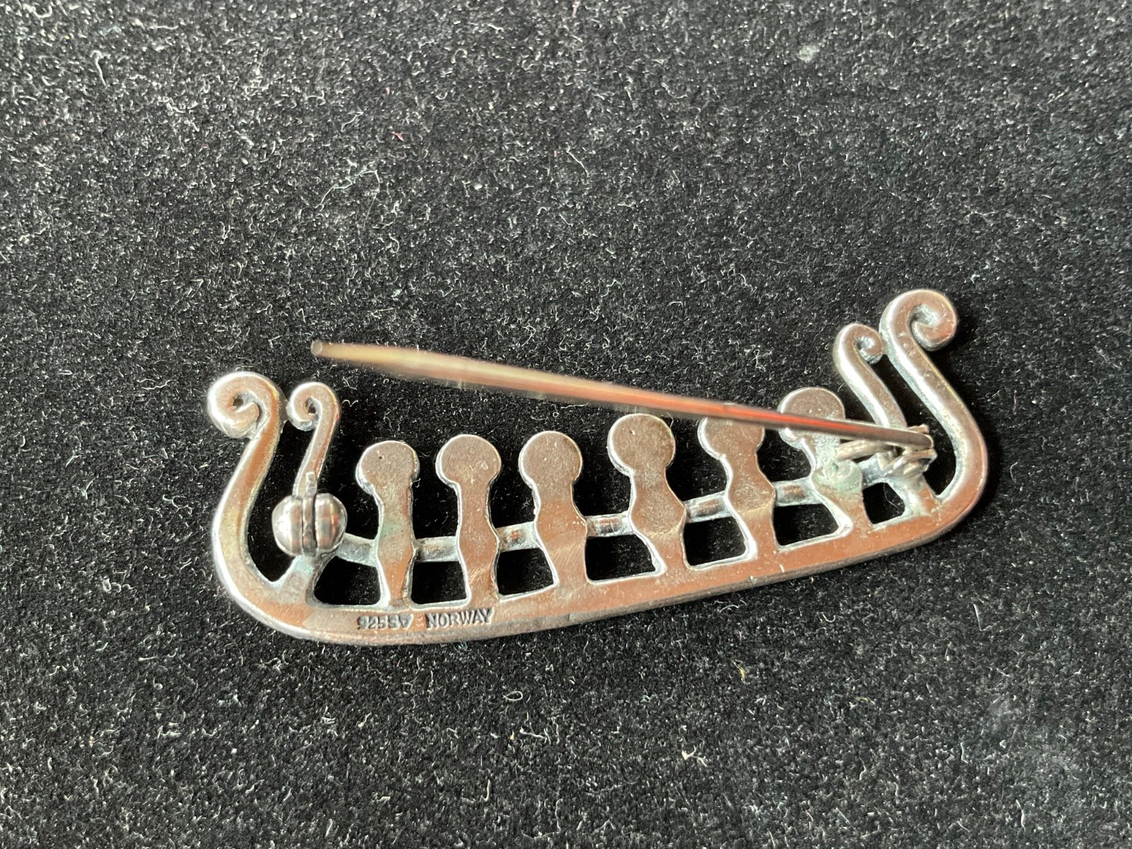 Finn Jensen Sterling Abstract Modernist Ship Pin Norway David Andersen Style