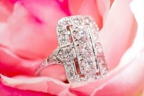 1.10 Ct White Diamond Art Deco Vintage Engagement Ring 925 Sterling Silver