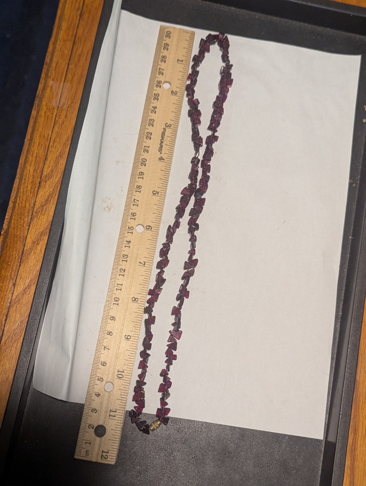 Vintage 22″ Purple Pink Red Rhodolite Garnet Beaded Necklace Strand