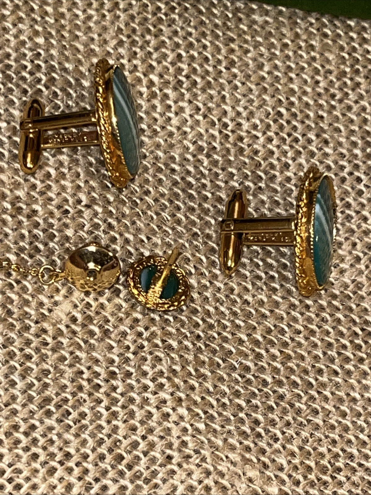 HADLEY Andrea Bouchard Collection Cufflinks & Tie Tack Set VINTAGE