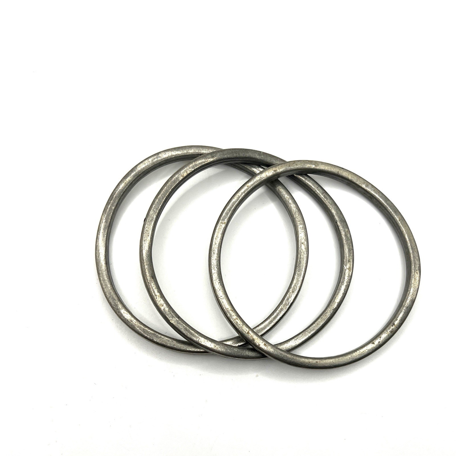 Vintage 1960s Aluminum Bangle Bracelet Minimalist Modernist Set Of 3 8”
