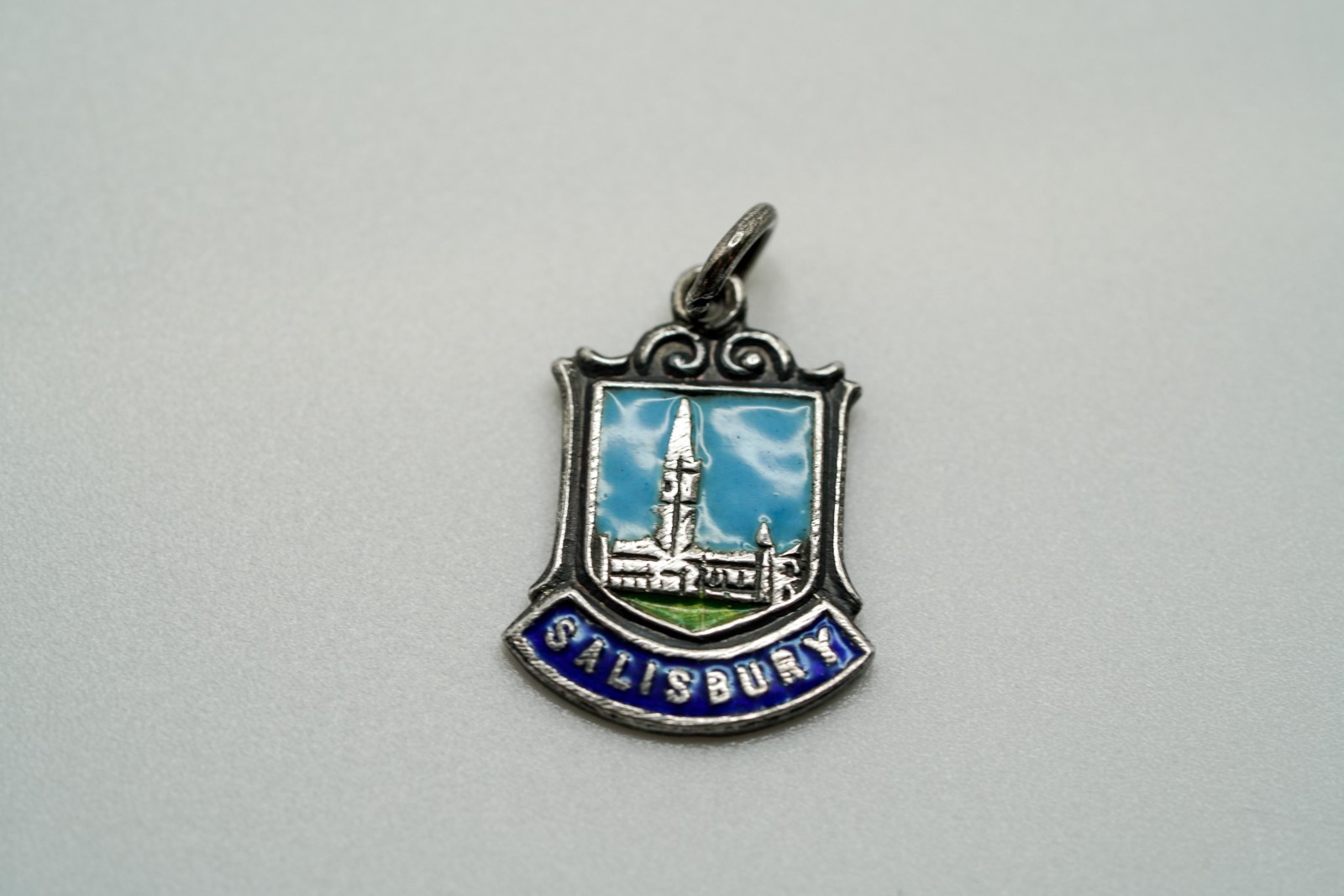 Vintage Sterling Silver Enamel SALISBURY Charm N2