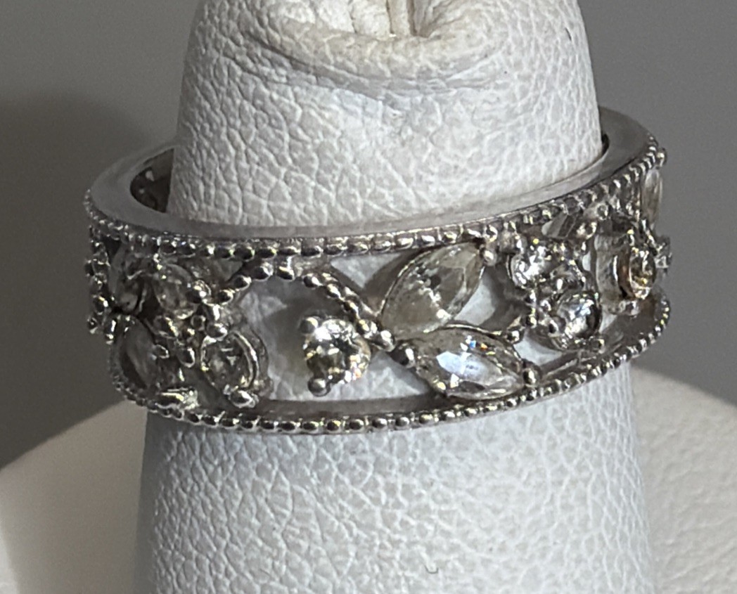 Sterling Silver Lot Of 5 Various Pearl CZ Multicolor And White Rings Size 5