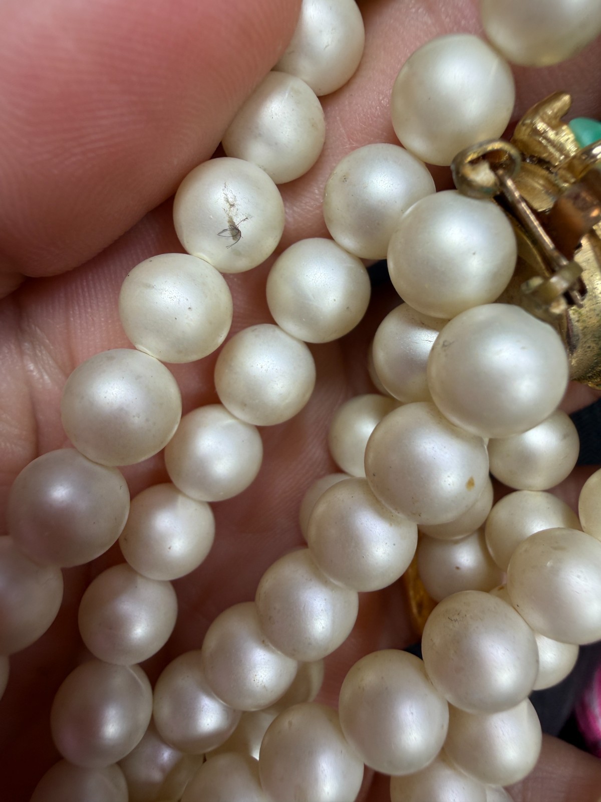 Vintage Necklace ART Signed Clip Earrings Simulated Pearl Beads Lot Matching PJ