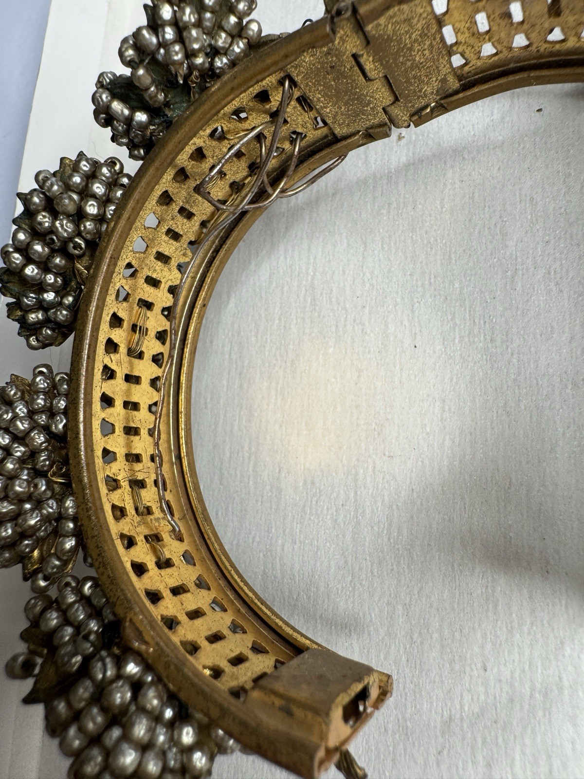 Miriam Haskell Vintage Baroque Pearl Necklace Earrings and ( Unsigned Bracelet)