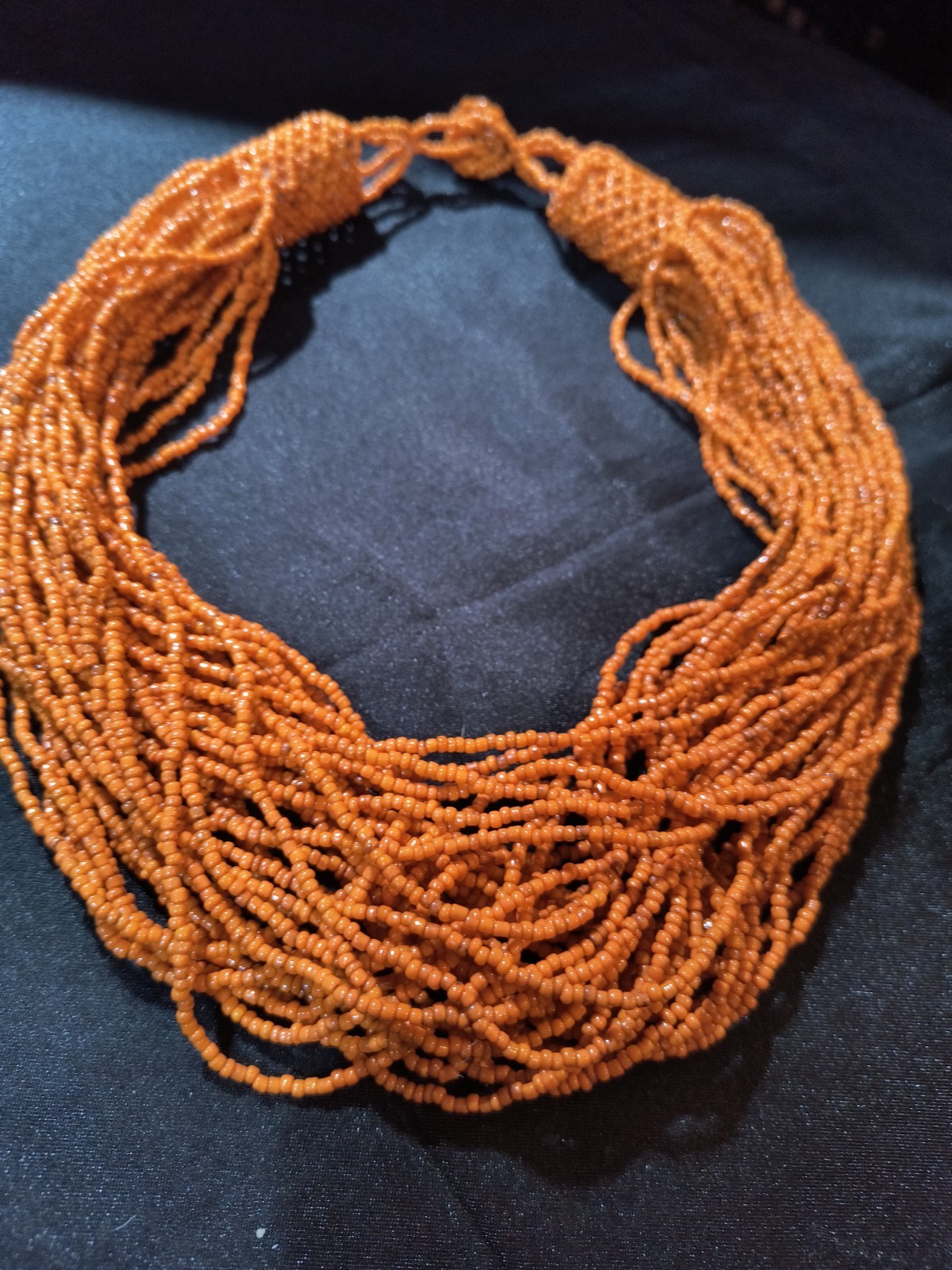 VINTAGE 16″ Italian 40-Strand HAND MADE Genuine CORAL BEADED NECKLACE 137g