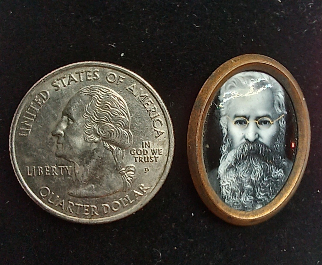 Early Original Amazing Enamel Art Portrait Medallion Brooch Pendant