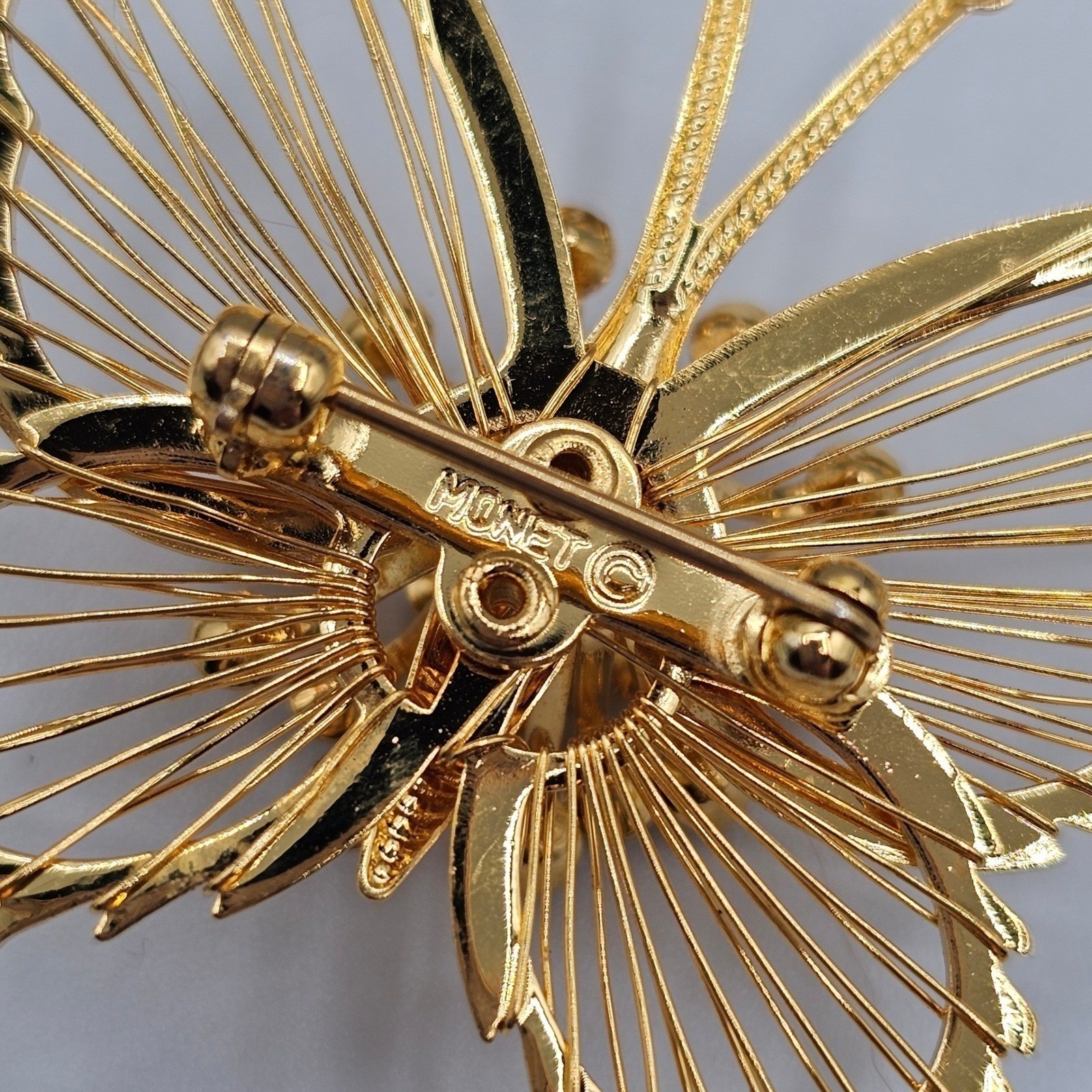 Vtg Gold Tone Brooch Lot Rhinestone Butterfly Floral Some Signed Avon Monet 20pc