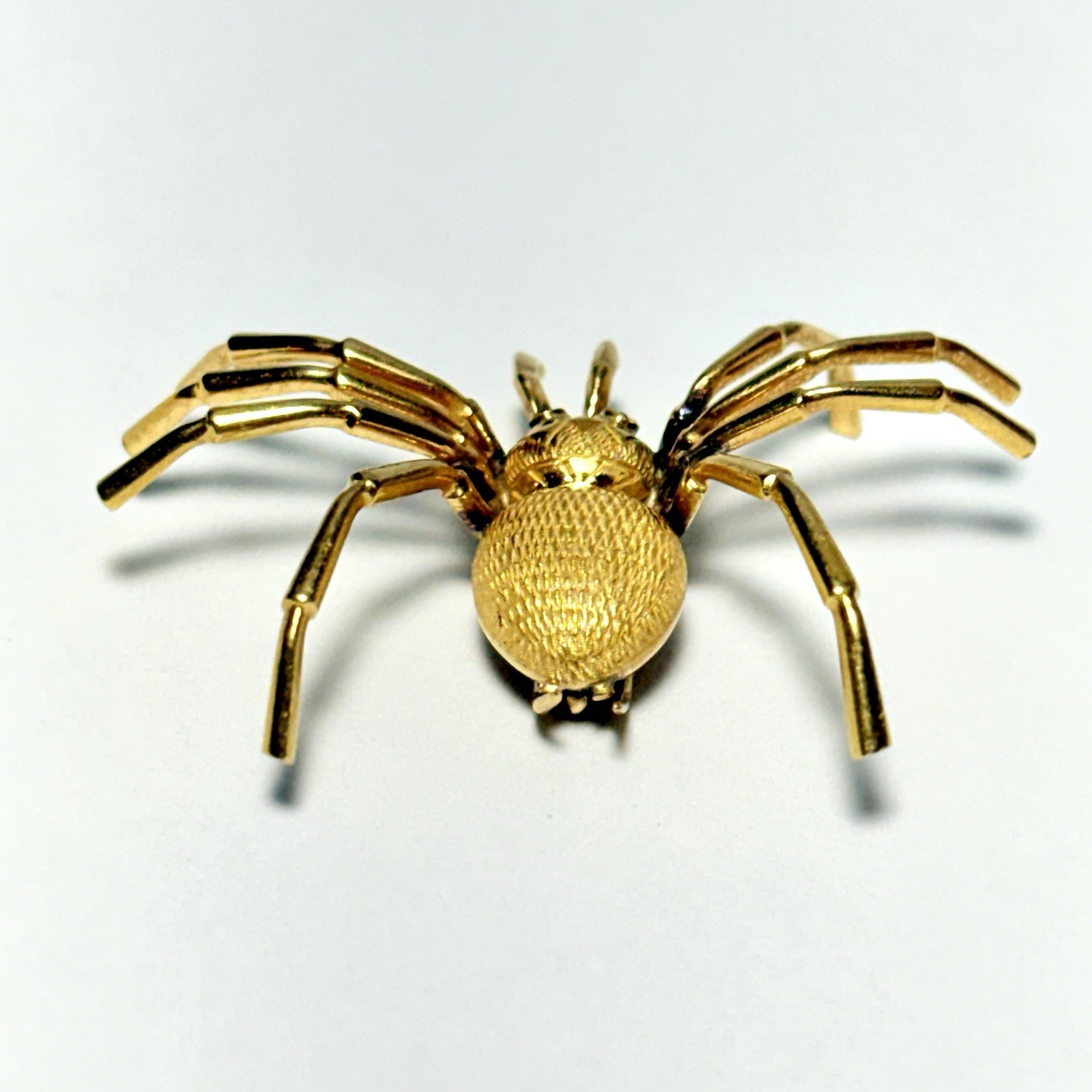 18K Yellow Gold Spider 39mm Brooch Pin 5.0g
