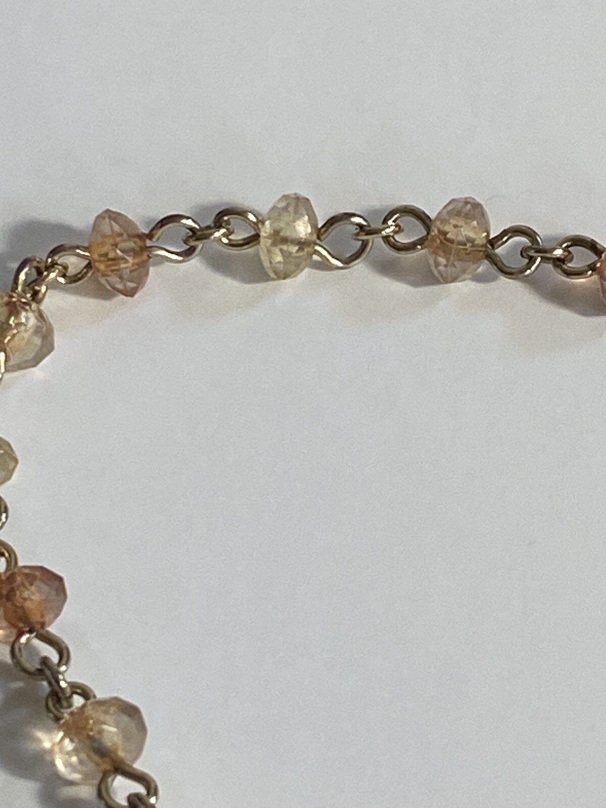 Vintage Avon Gold Tone Y-Drop Necklace Faceted Beads Toggle Closure 19”