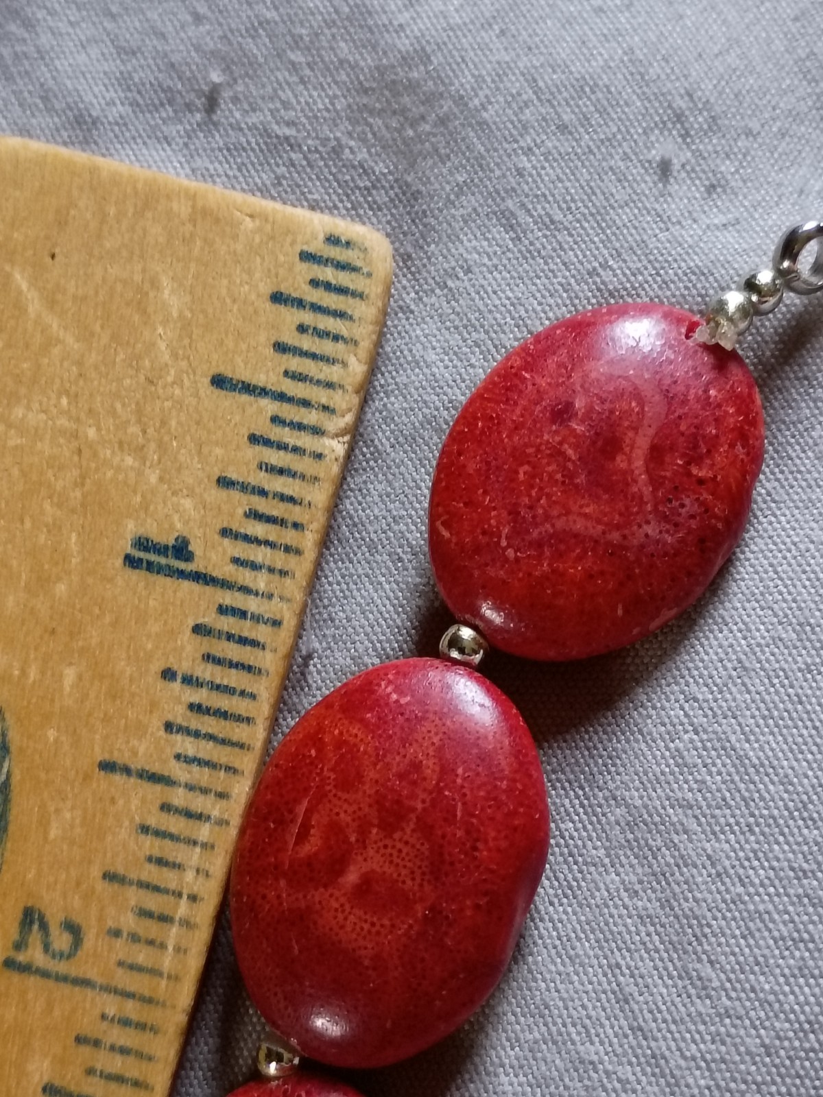 Vintage Dark Red Coral Necklace.