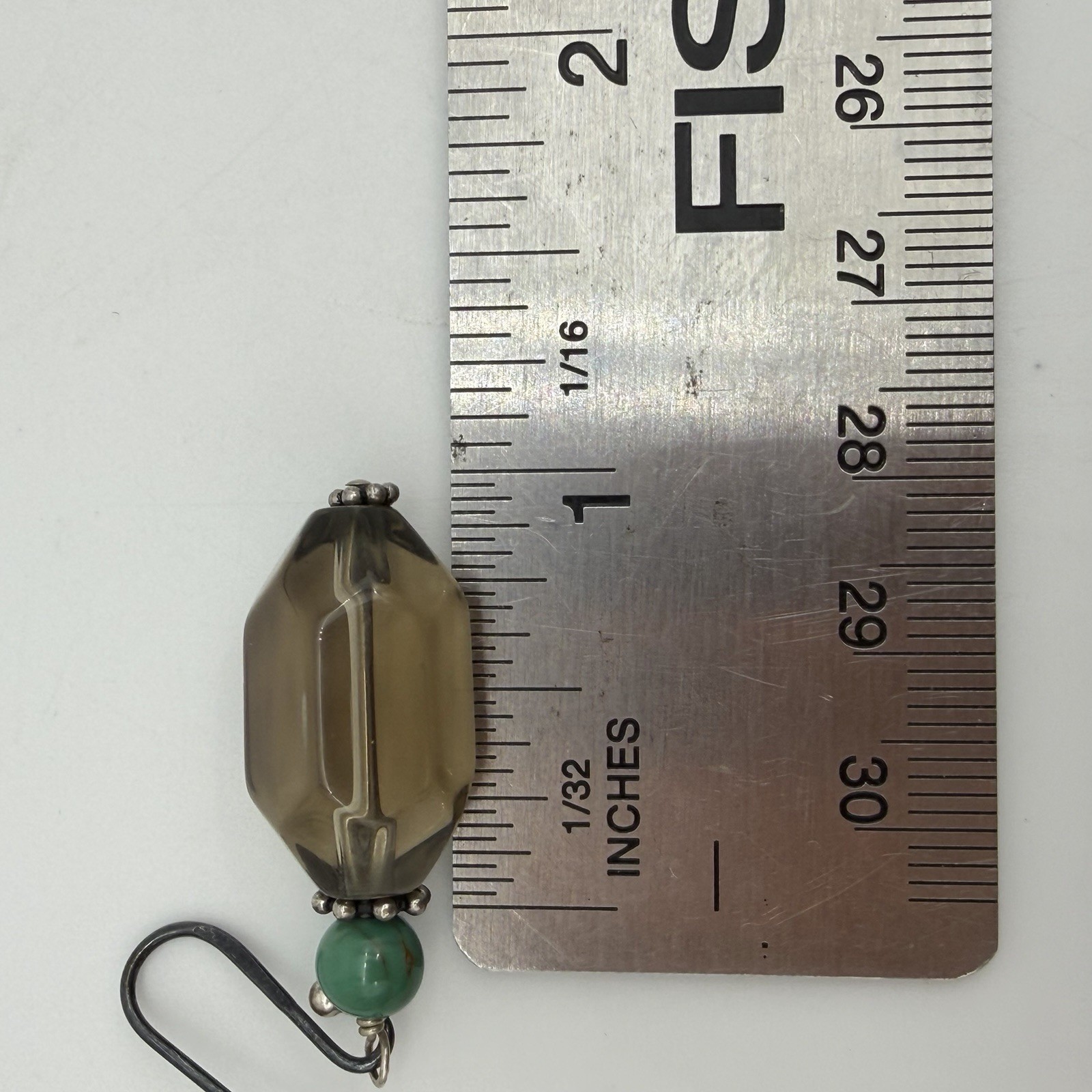 Vintage SX Sterling Silver 925 Smoky Quartz Earrings Large Dangle Statement HSN