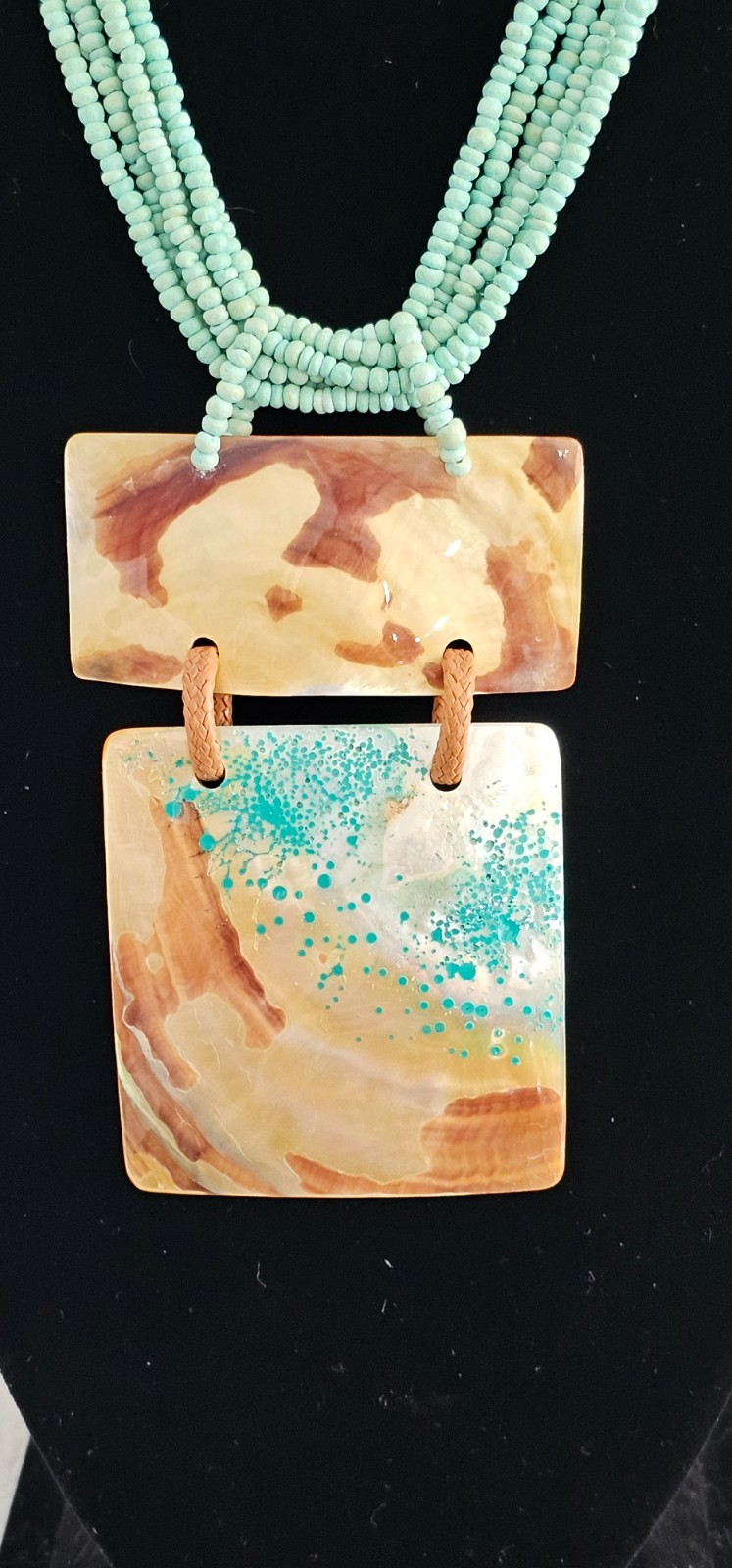Made in the Philippines Rare necklace handmade and vintage made of seashell,