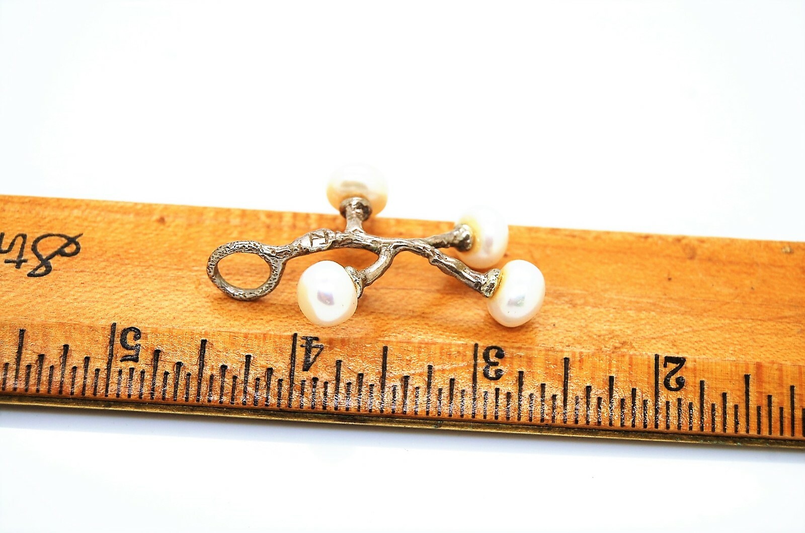 VINTAGE 925 STERLING SILVER JZ PEARL PENDANT