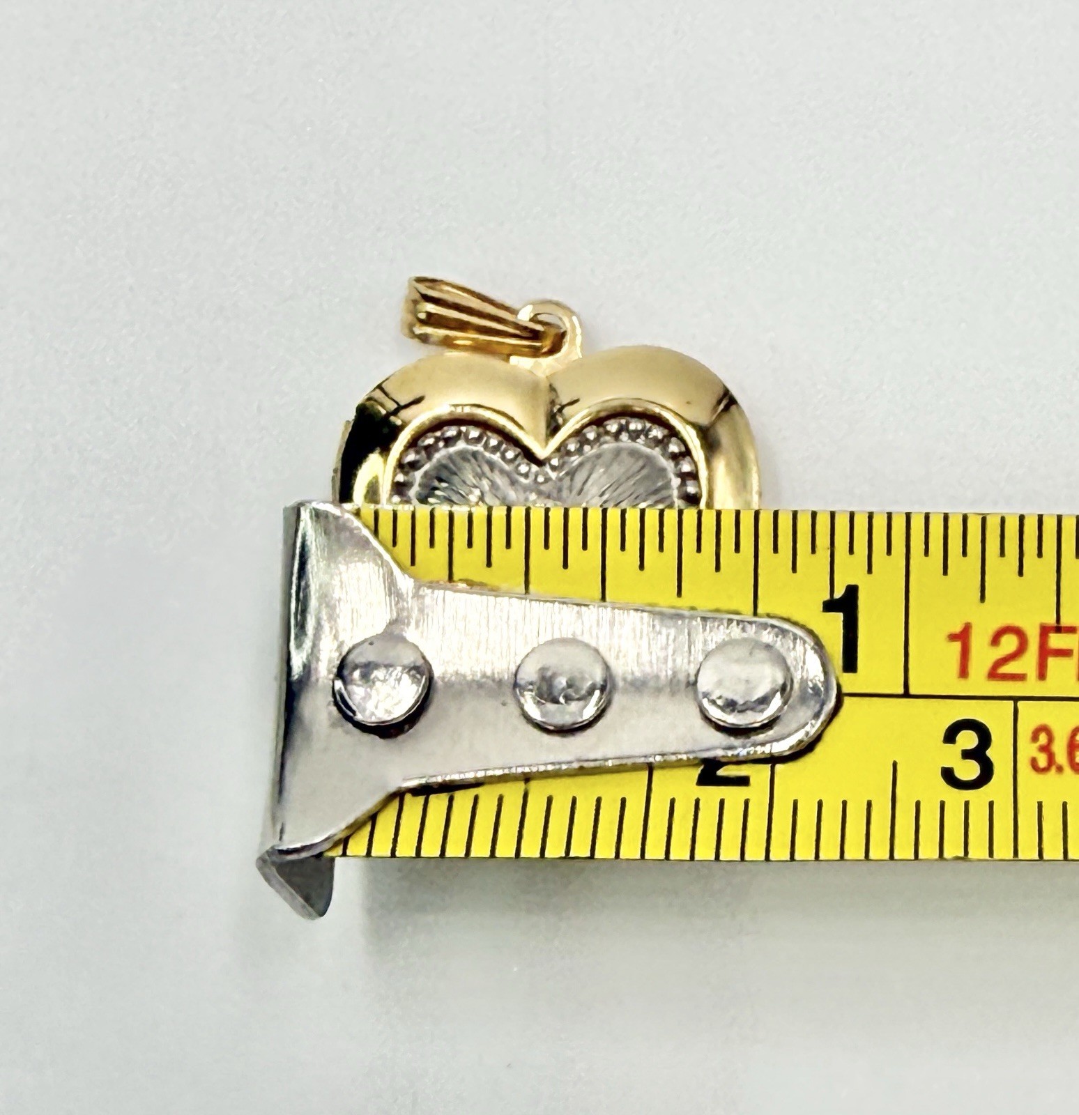 Vintage Pendant Lock It Gold Tone Heart Aqua Rhinestone