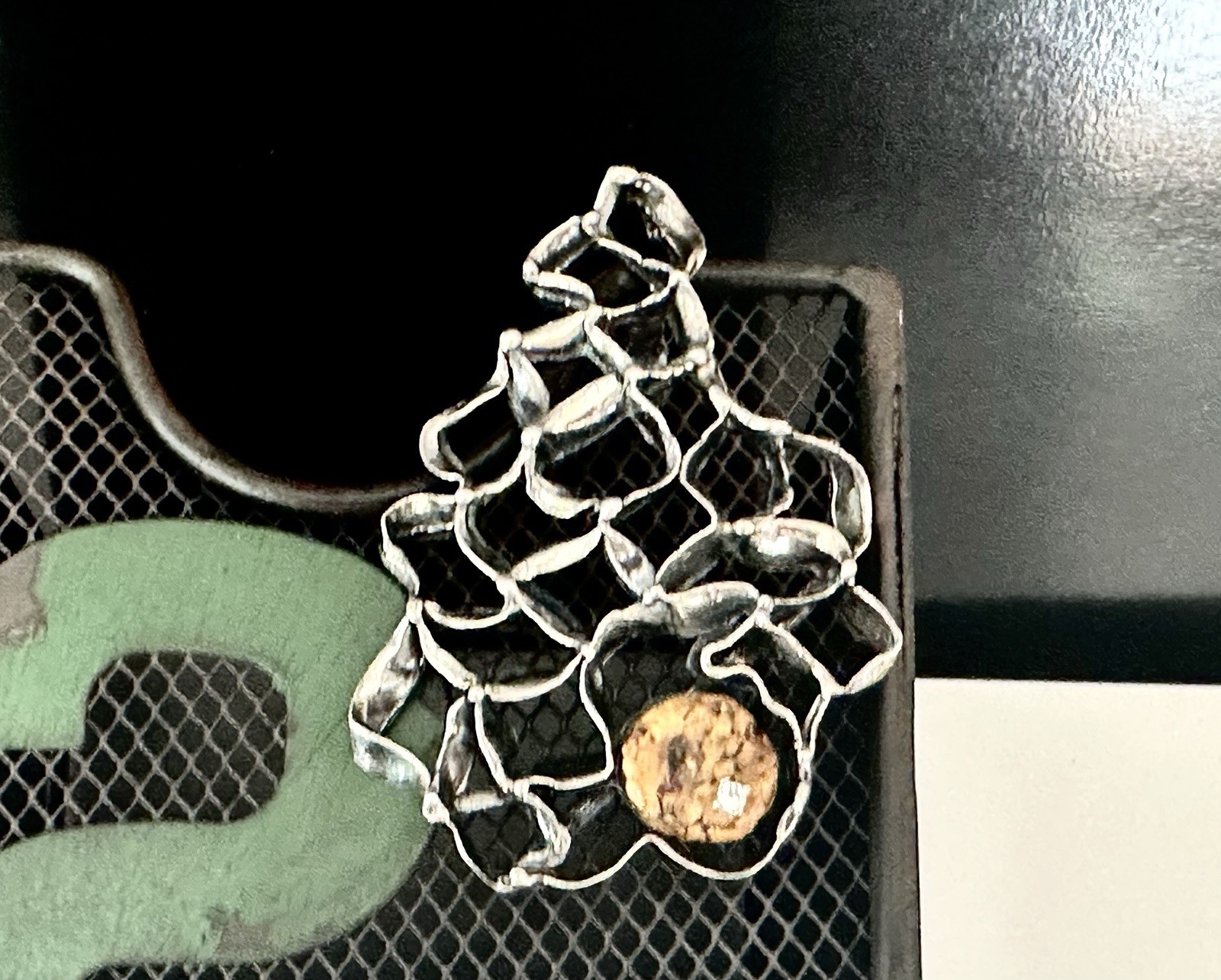 Sterling Silver 925 Abstract Vintage Modernist Retro Pendant Handmade Hallmarked