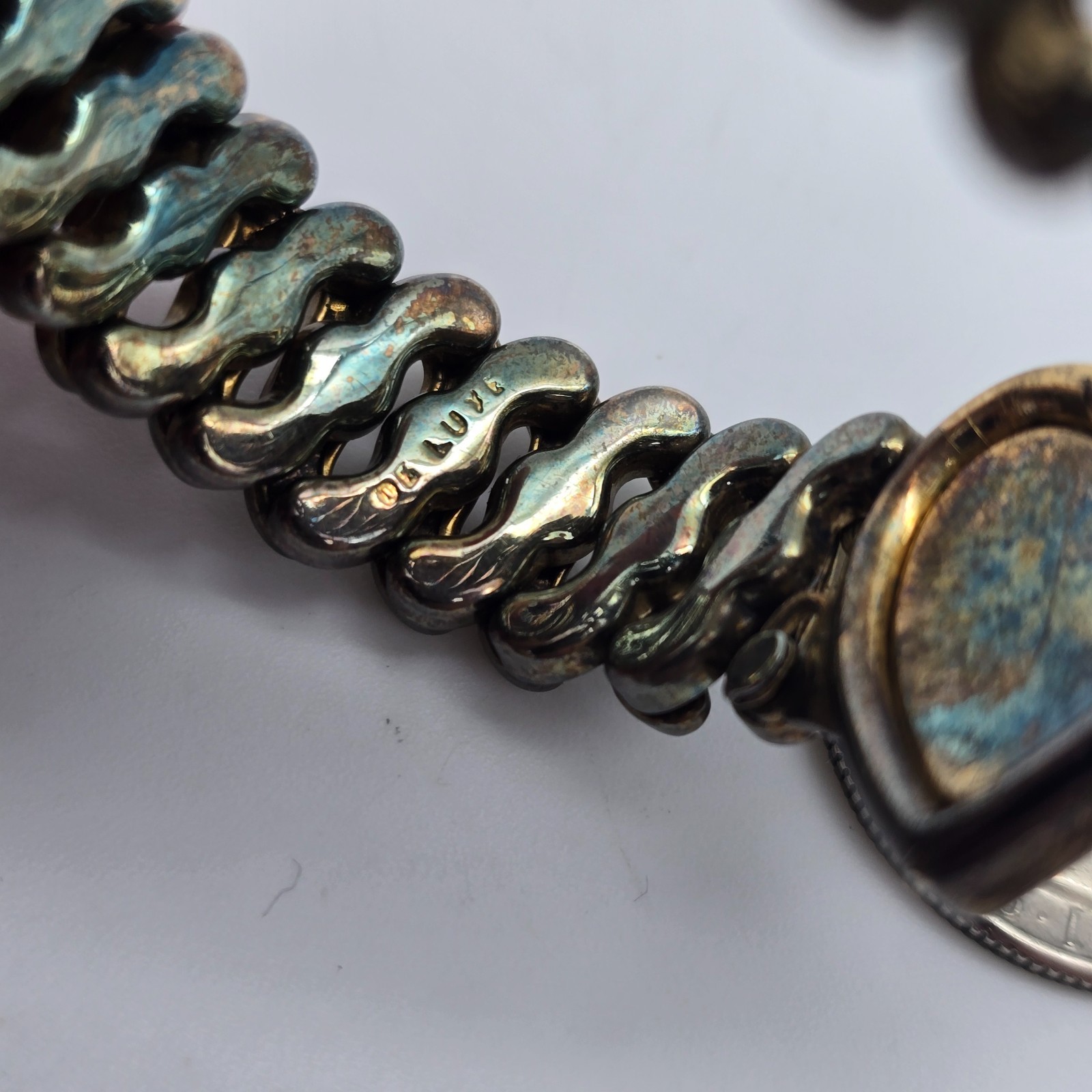 VTG Carmen Deluxe Sweetheart Floral Gold Filled Expanding Bracelet – LA Initials