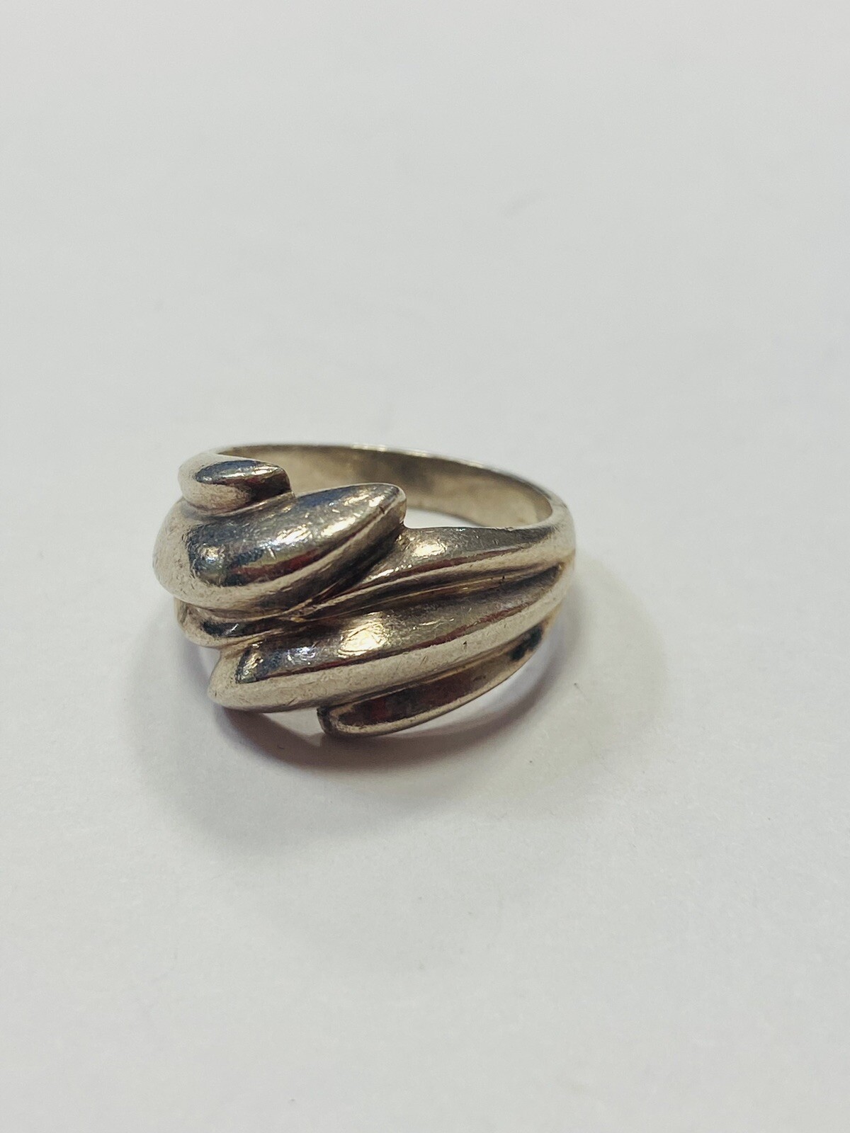 .925 Sterling Silver wave front Ring SZ 7
