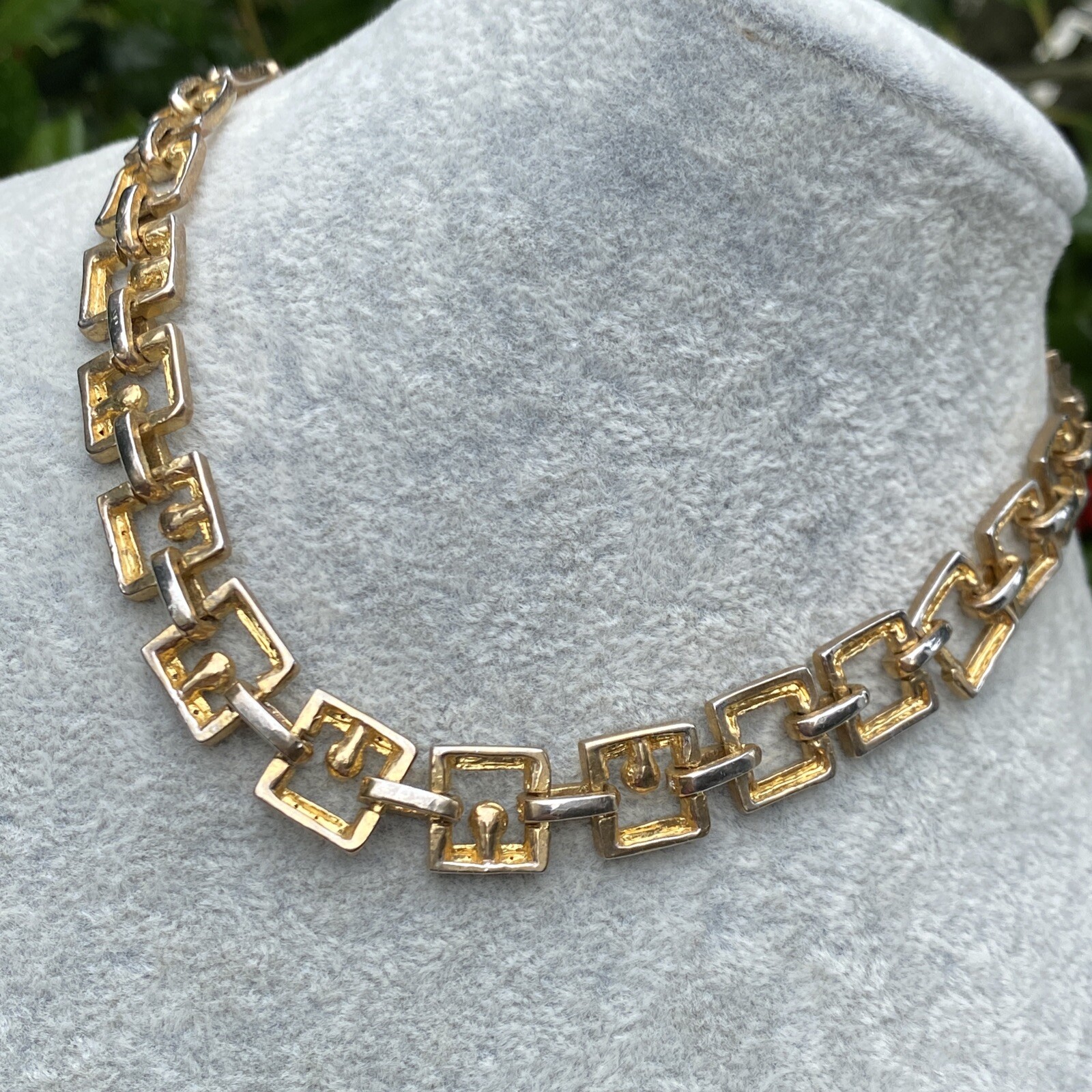 Vintage Choker Necklace Estate Jewelry Pre-Owned Gold Wash