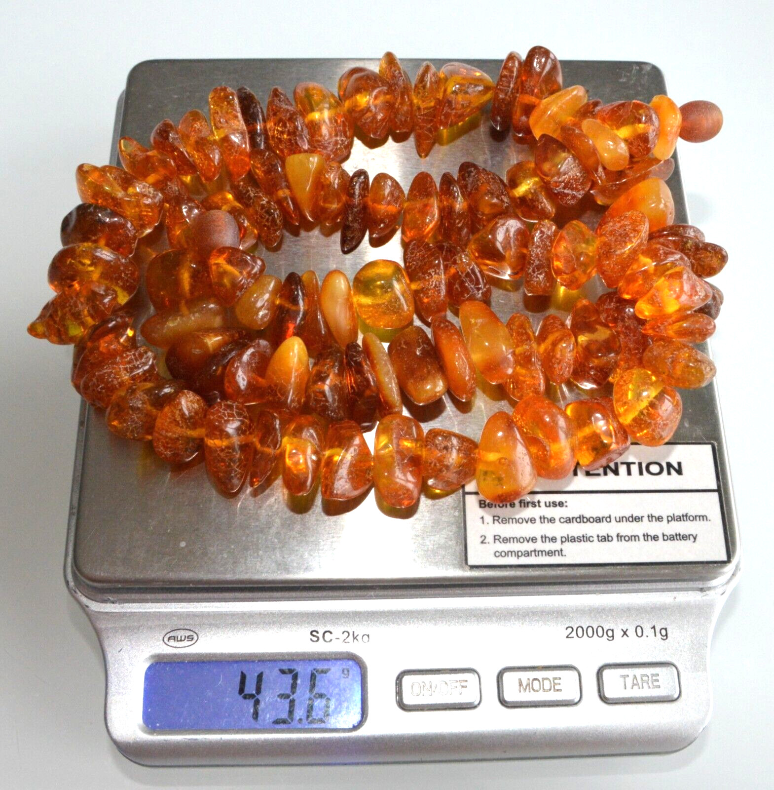 43gr RUSSIAN SOVIET BALTIC AMBER BEAD NECKLACE 琥珀 BRACELET STONE PENDANT EARRING