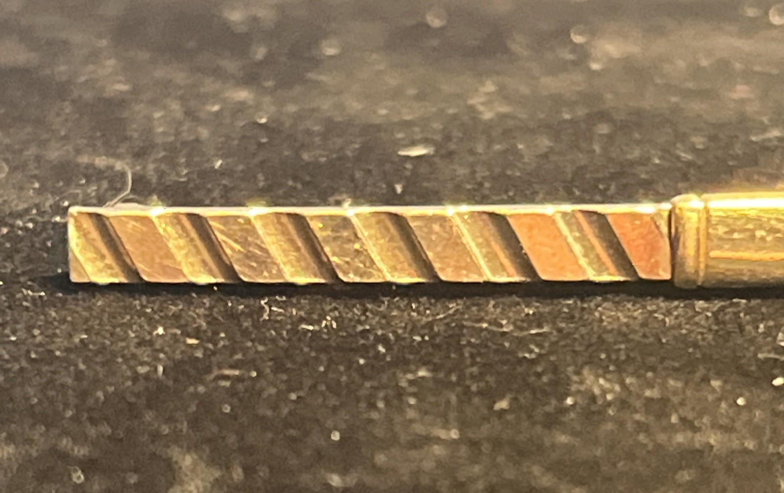 Vintage Hadley Fancy Collar Bar/Stay/Gold Plated Brass/Signed/USA/2 1/8 Inches