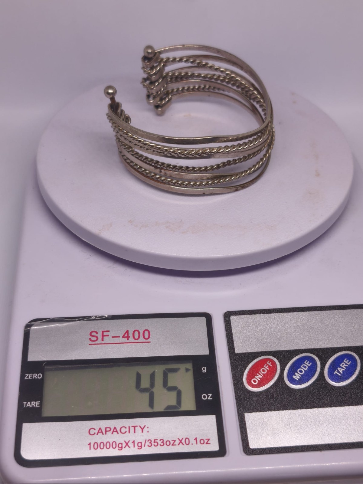 Vintage Silver Tone Multi Strand Cuff Bracelet Twisted Rope Open Bangle Boho