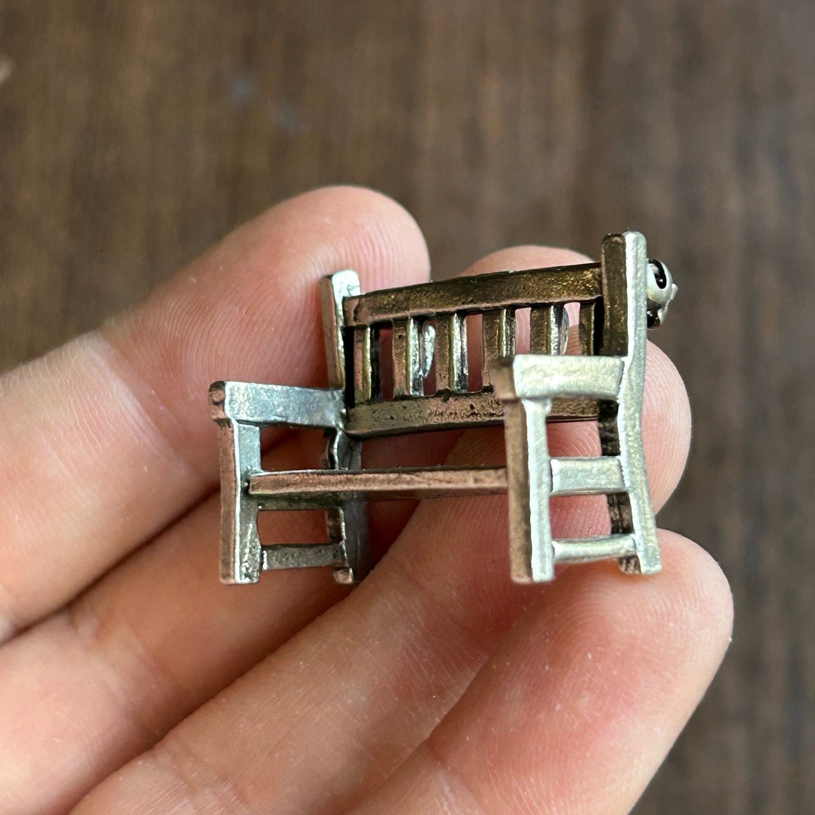 Vintage Clift Bench Pewter Brooch Pin