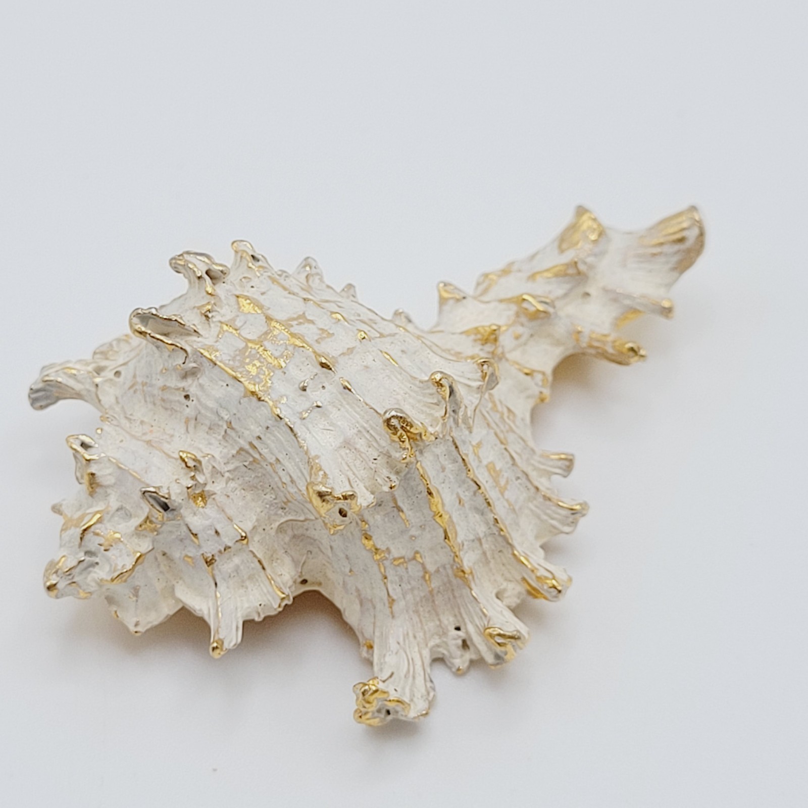Zentall Gilded Branched Ramose Murex Spiked Conch Vintage Brooch Pin Rare