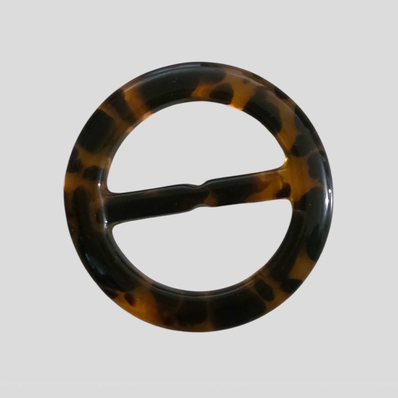Tortoise Shell Acrylic TShirt or Scarf Ring Buckle Round Slide Holder Minimalist