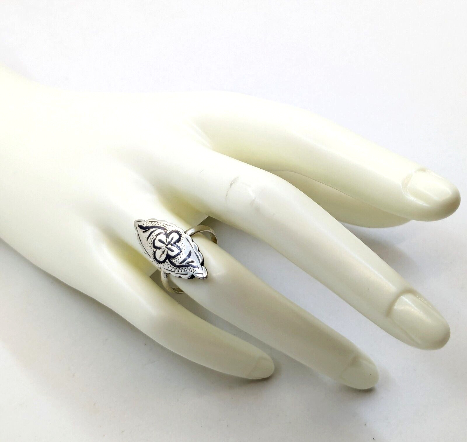 Vintage RING Silver⭐925 stamp Star USSR with Blackening -size: 7US (17.5mm)| #20