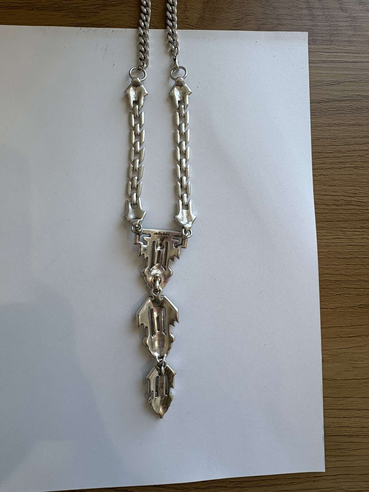 Stella & Dot Necklace Casablanca Rhinestone Silver Tone Convertible Pendant 18”