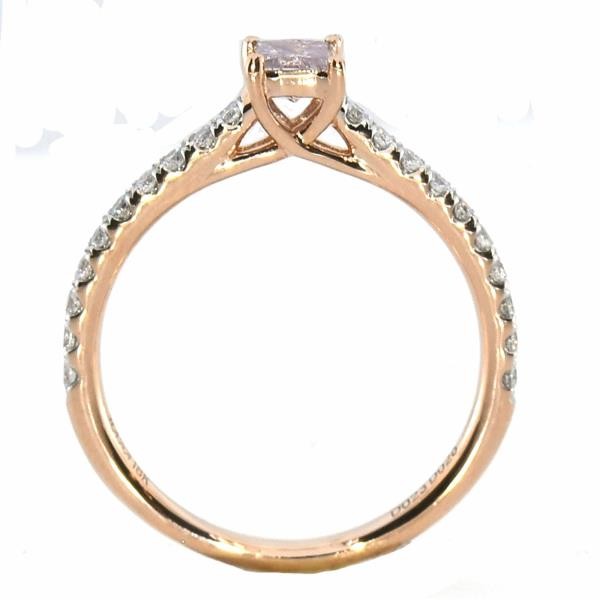 .53CT WHITE & PINK DIAMOND 18K ROSE GOLD PRINCESS & ROUND LUCIDA ENGAGEMENT RING