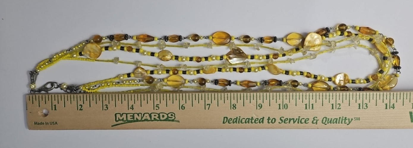 Vintage multi-strand Necklace Bohemian Style and Matching Earrings