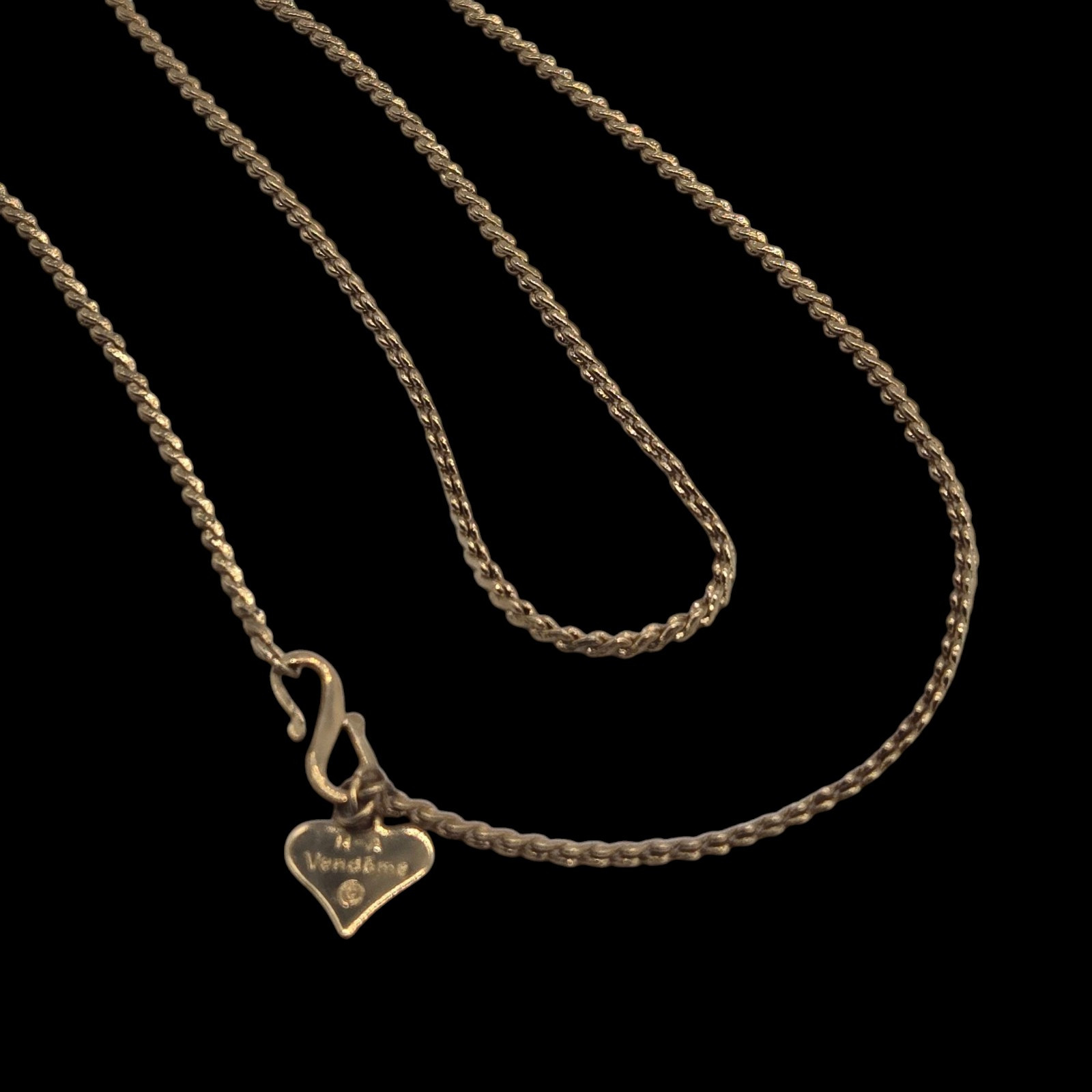 Vintage Signed H – A Vendome Gold Tone Snake Chain Choker Necklace 17″