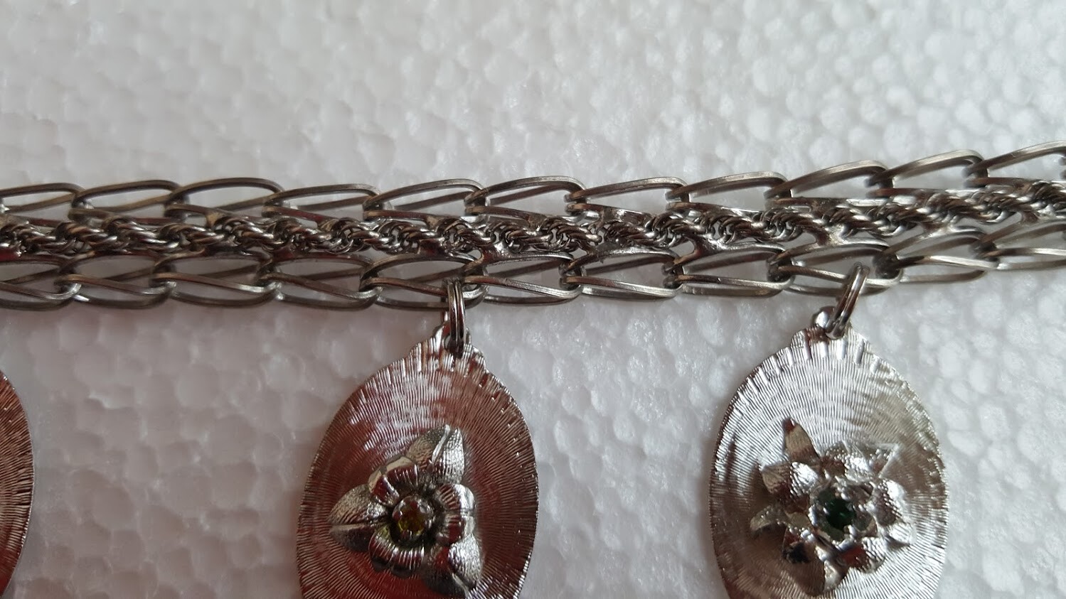 Great Vintage Sterling Starter Charm Bracelet With Charms 7 1/2″ Long