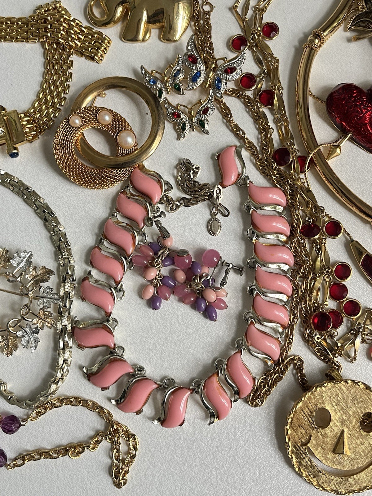 Vintage Jewelry Lot Monet Coro LC Avon Coventry Enamel Rhinestone Heart 1960-80’