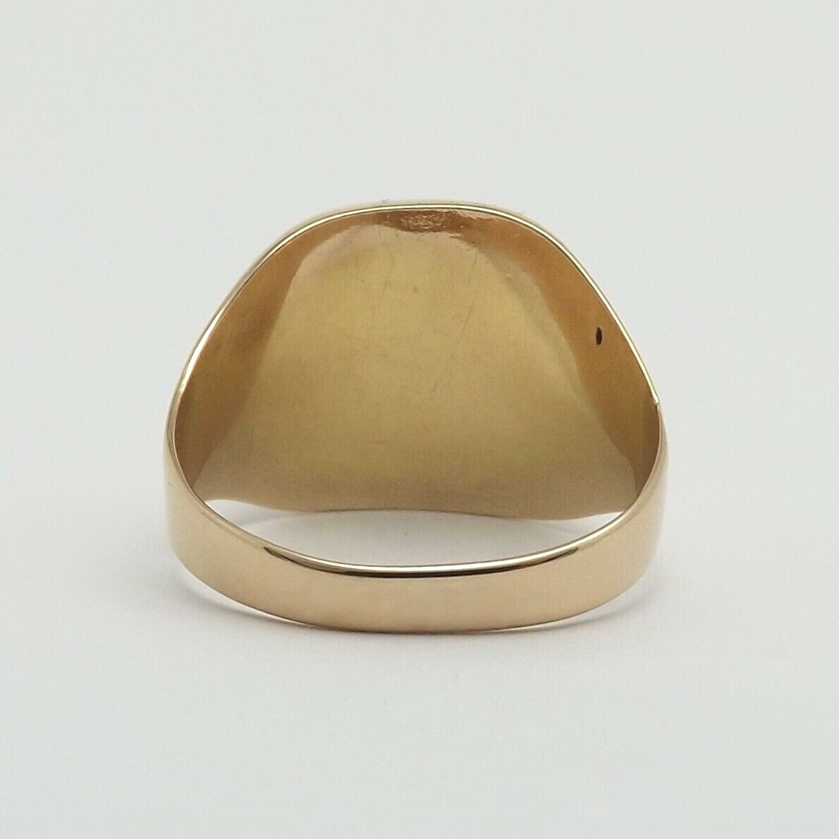 Solid 18k Rose Gold Initial Letter Signet Men Ring Vintage Engravable sz11 Italy