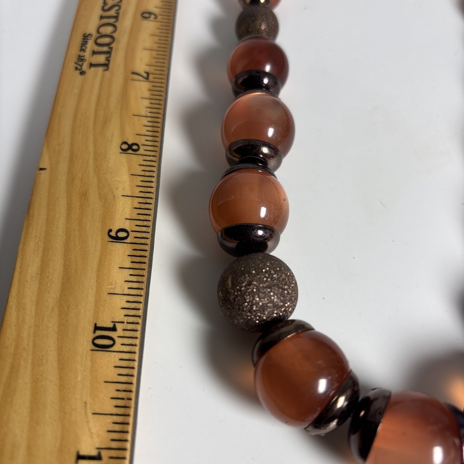 Vintage Coldwater Creek Jewelry Large Orange And Brown Beads