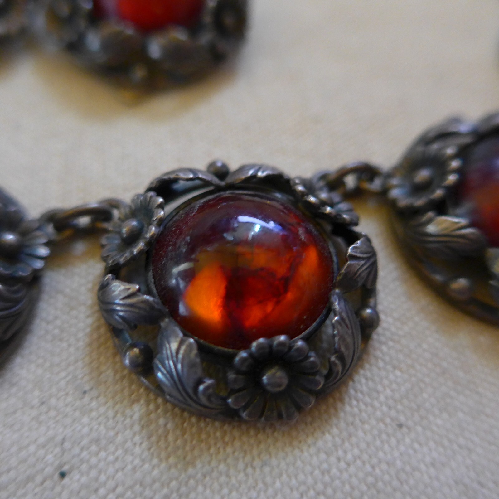 Denmark N. E. FROM Niels Erik 925 Sterling Silver Amber Necklace & Earrings
