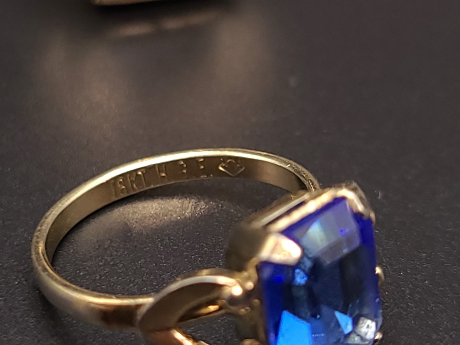 Vintage Gold Electroplate Uncas Cocktail Ring Lot Glass Stone Sz 4.75-7
