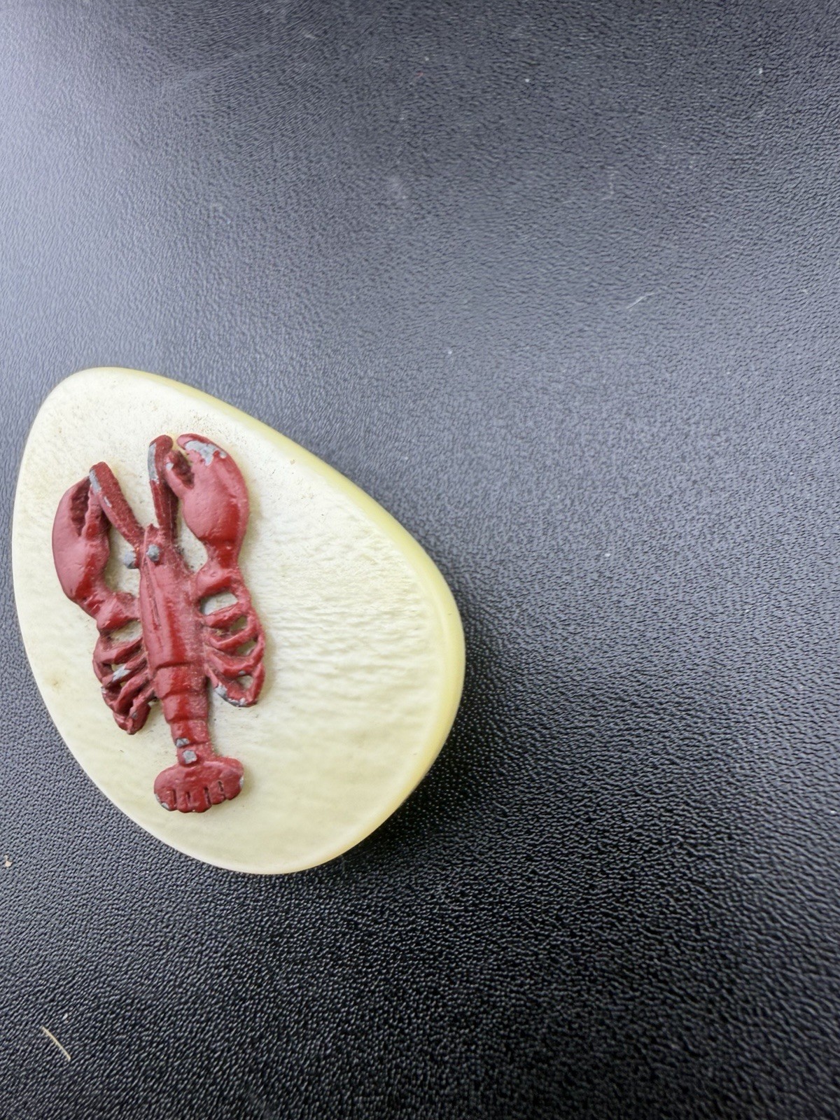 Vintage Red Lobster Off White Brooch Pin Estate Find