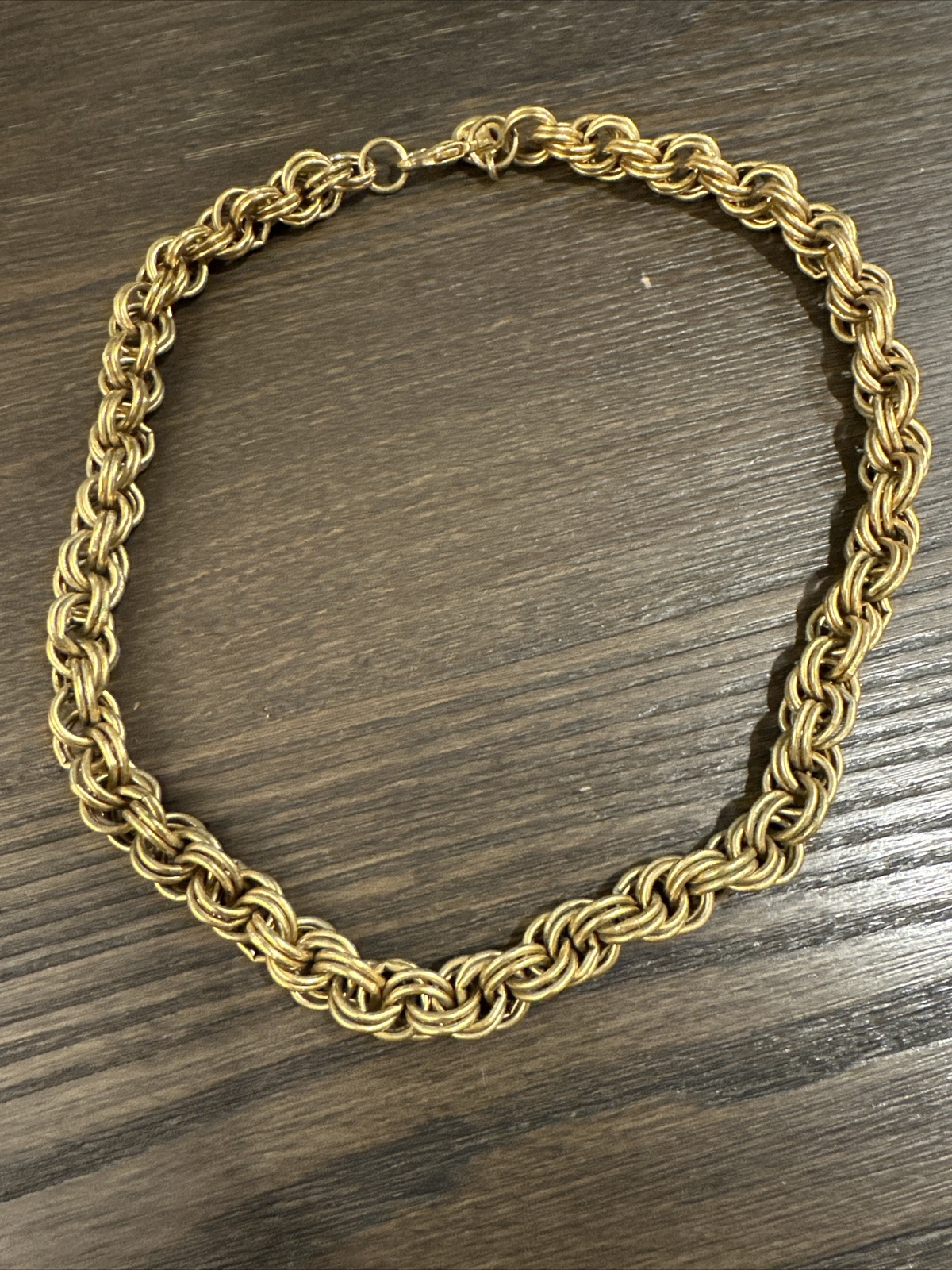 Vintage Givenchy Double Link Chain Choker Necklace 18”