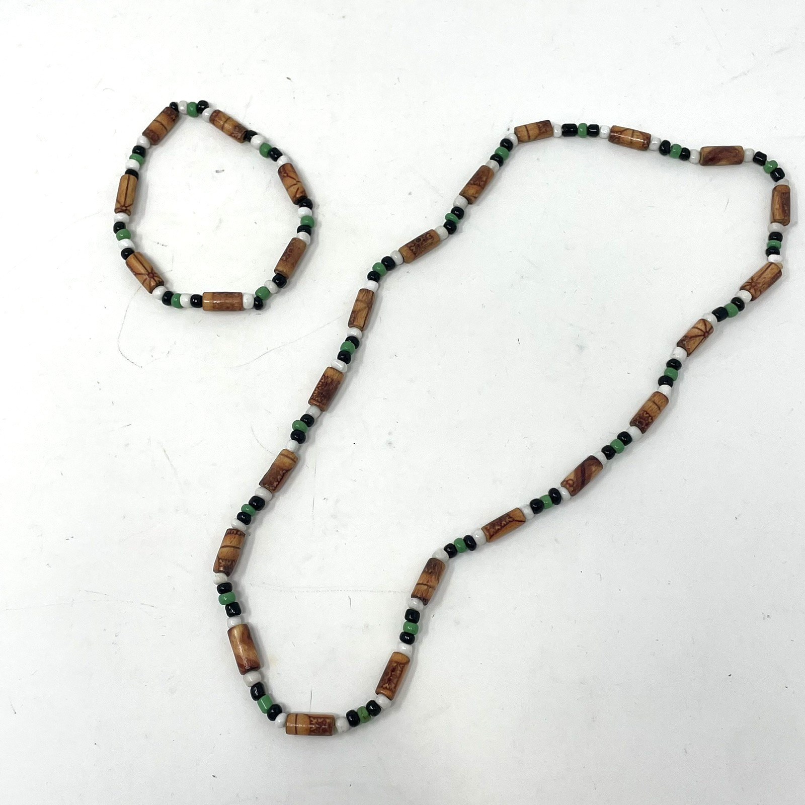 Vintage Estate Necklace Bracelet Lot 23 Brown Tones Mixed Ethnic Moonstone Beads