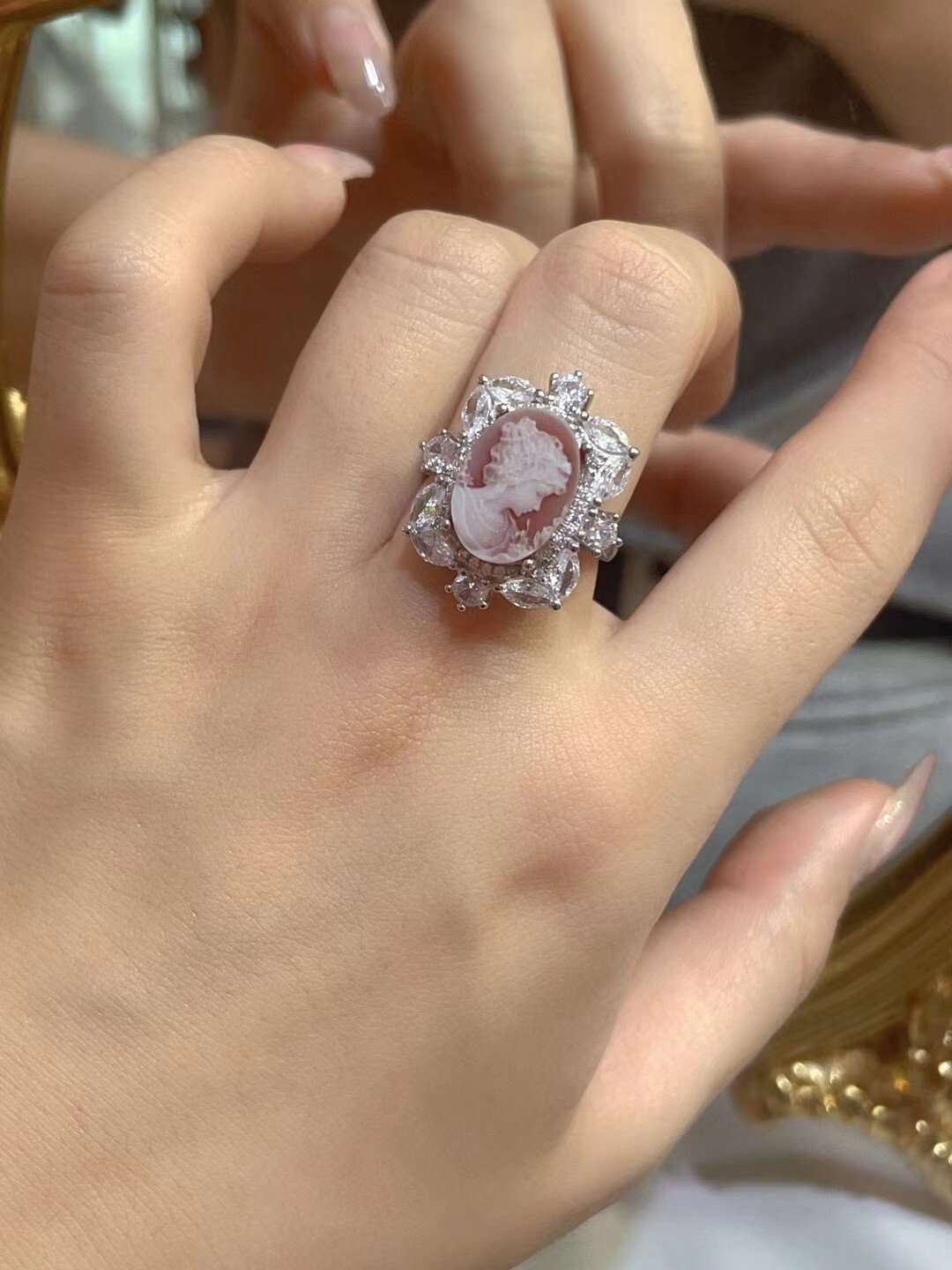 925 sterling silver ring Cameo Ring vintage jewelry Ring Estate Jewelry Gift