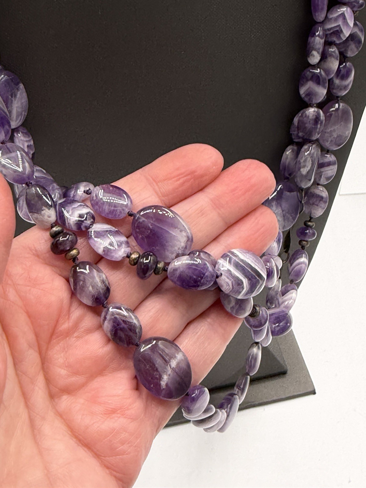 Vintage Coldwater Creek Amethyst Necklace 28.5” Natural Third Eye Crown Chakra