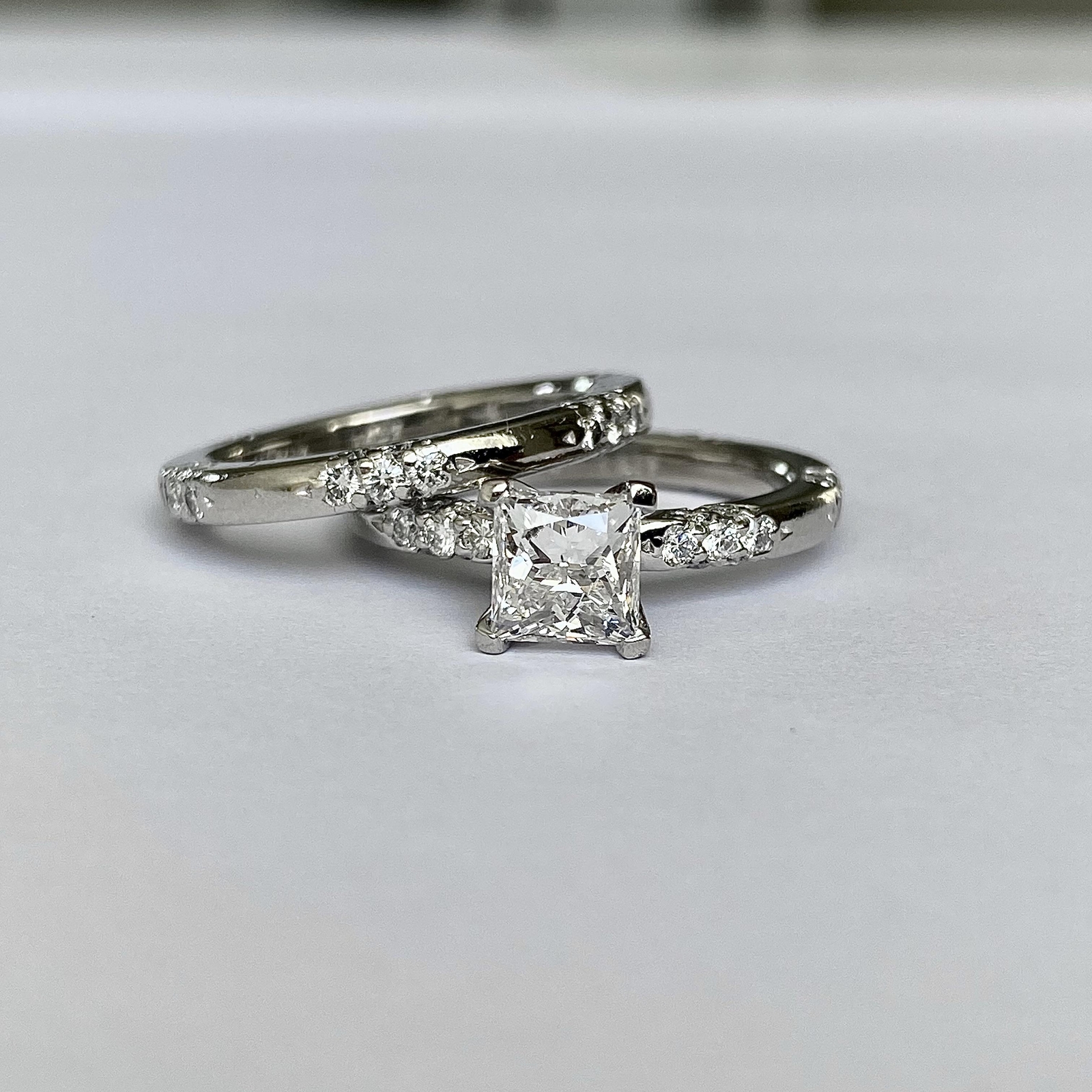 Michael Barin in Platinum Diamond Ring Set 12G GIA SI2