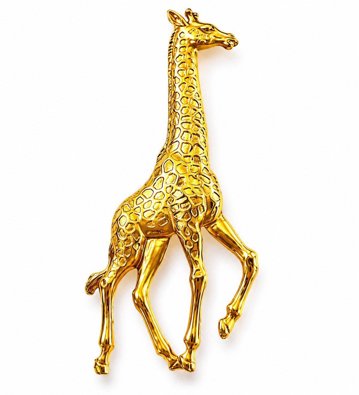 JJ Jonette Gold Tone Giraffe Brooch Pin 3” Animal Safari Jewelry Vintage