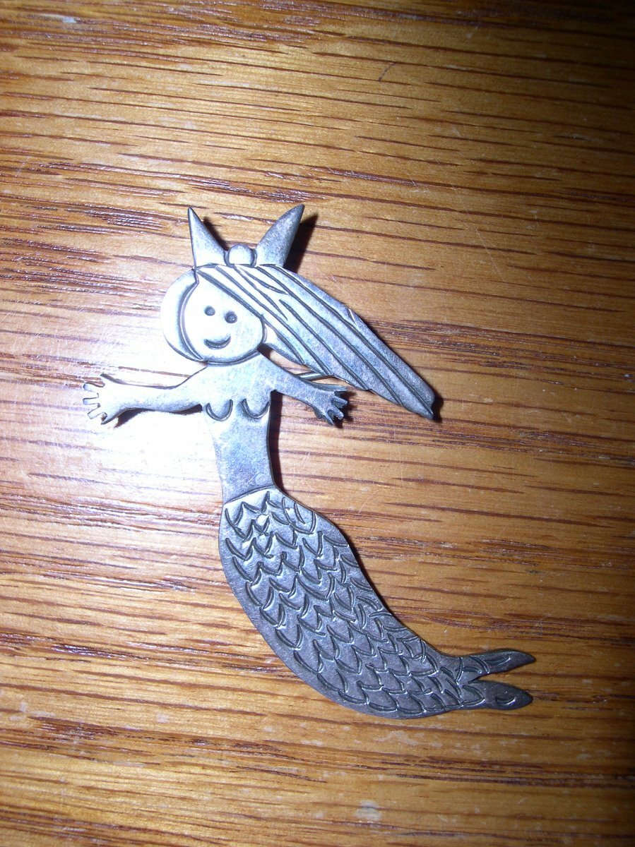 Vintage Los Castillo 925 Sterling Silver MERMAID Pin Brooch Alex – TAXCO Mexico